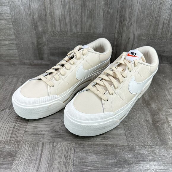 Nike Court Legacy Lift Women 11 Beige DM7590-200 Leather Lifestyle Shoes - Picture 3 of 8